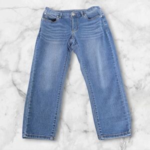 Tahari Womens Relaxed Fit Cropped Blue Jeans